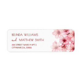 Etiqueta Flor de Cerejeira Rosa Branco | Casamento