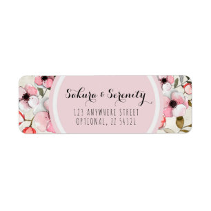 Etiqueta Flor de Cerejeira Rústica Sakura Endereço de Devol