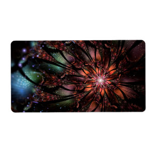 Etiqueta Flor de fantasia fractal macia e tenra