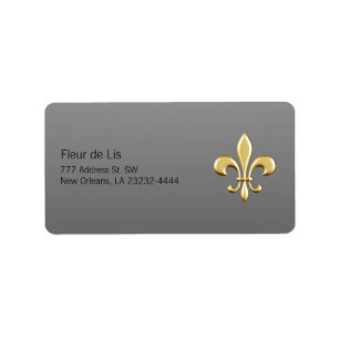 Etiqueta Flor de lis dourada
