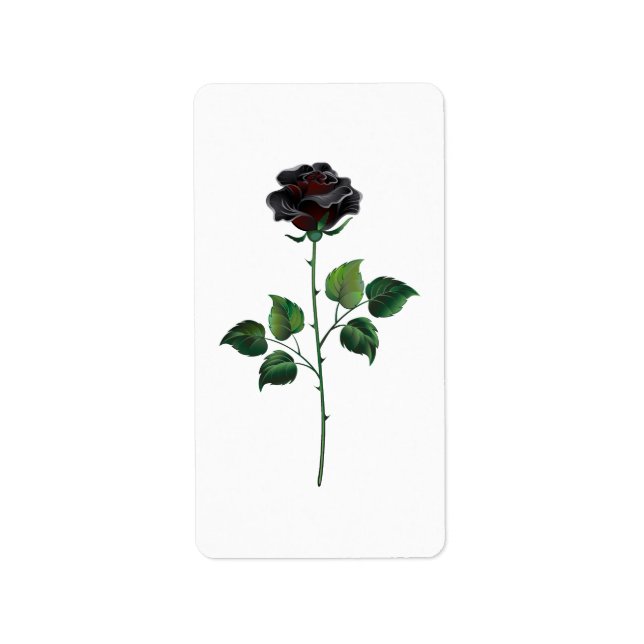 Etiqueta Flor de rosa preta (Frente)