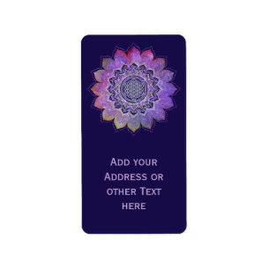 Etiqueta Flor De Vida - Estilo De Vintage Espaço De Galáxia