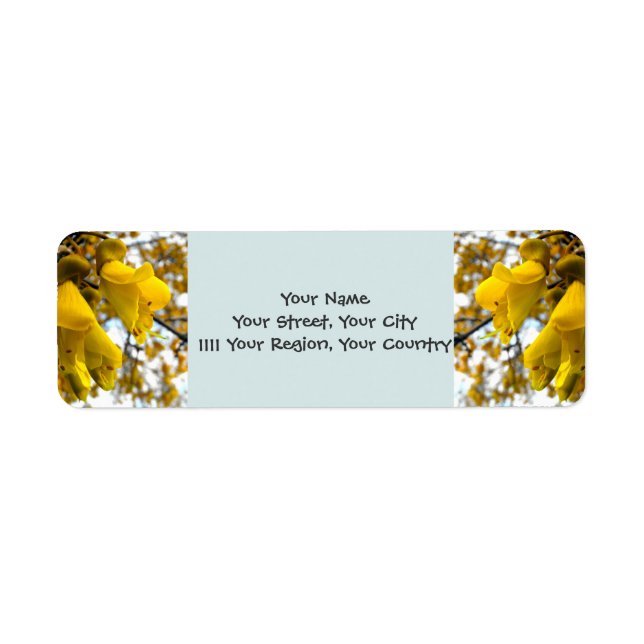 Etiqueta Flor na Árvore Kowhai (Frente)