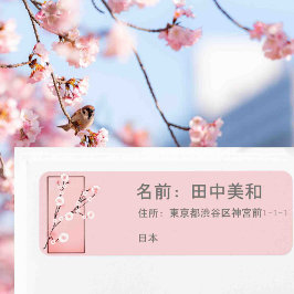 Etiqueta Flor primavera - Sakura personalizada