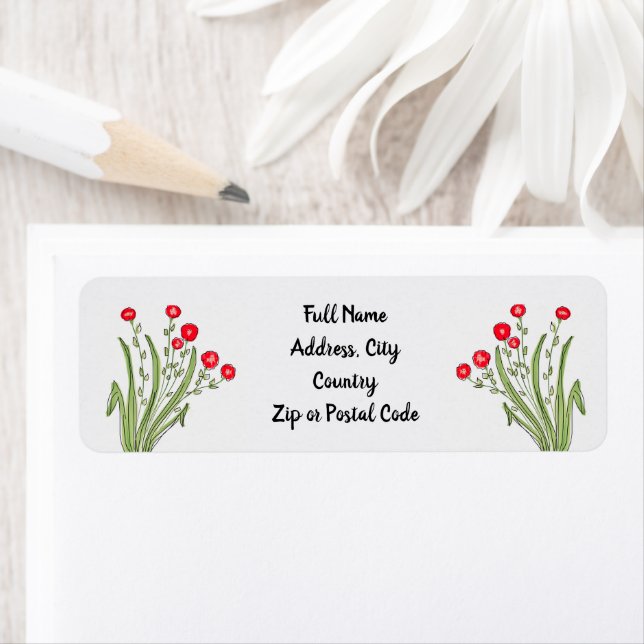 Etiqueta Flor vermelho acentuado (Insitu)