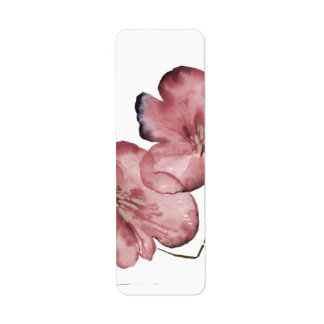 Etiqueta Floração Minimalista em Aquarela
