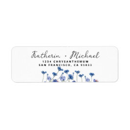 Etiqueta Florais silvestres em aquarela elegante Casamento
