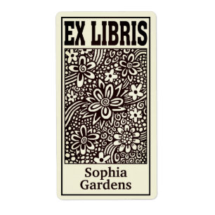 Etiqueta Floral Abstrato Ex Libris (filtrado)