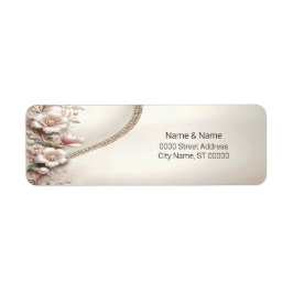 Etiqueta Floral and Pearl Return Address Label