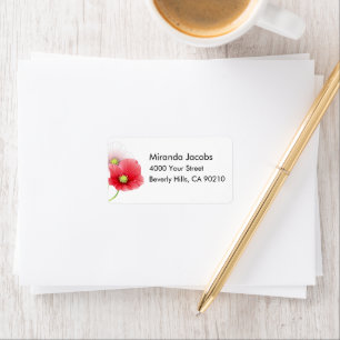 Etiqueta Floral bonito das papoilas personalizado