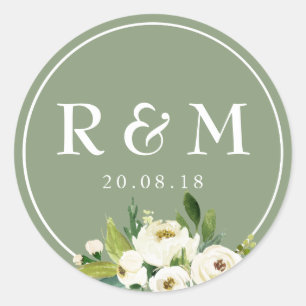 etiqueta floral branca do casamento