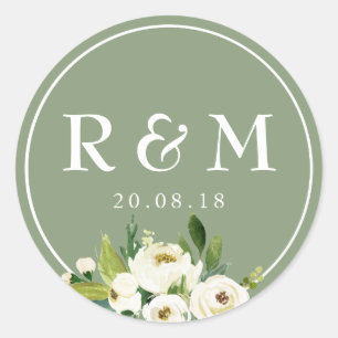 etiqueta floral branca do casamento