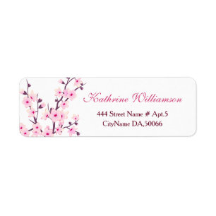 Etiqueta Floral Cherry Blossom   Rótulo do Chá de fraldas
