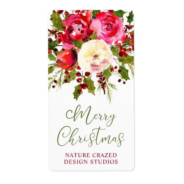 Etiqueta Floral Company Christmas (Frente)