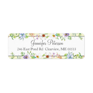 Etiqueta Floral de Aquarela