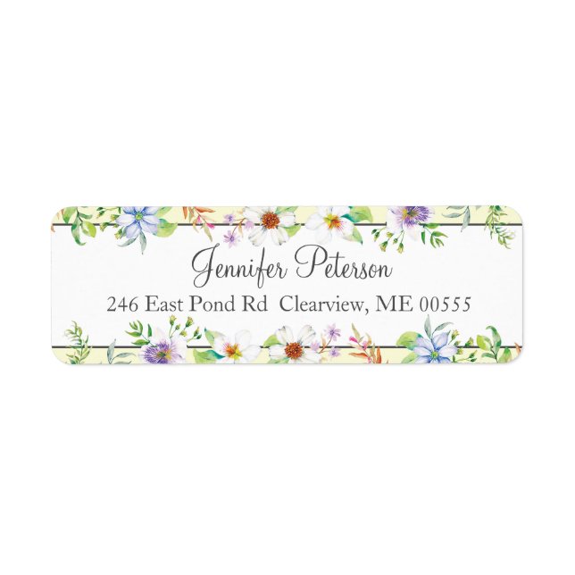 Etiqueta Floral de Aquarela (Frente)