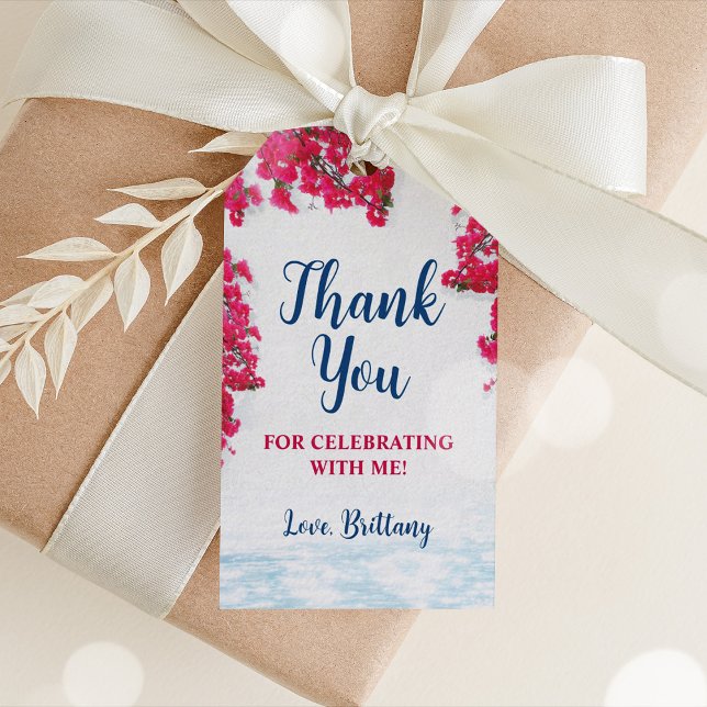 Etiqueta Floral de Favor da Grécia Mediterrânica (Mediterranean Greece Favor Tag)