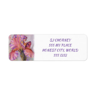 ETIQUETA FLORAL DE IRIS COM VÁRIOS CORES