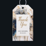 Etiqueta Floral de Presente de Ouro Azul de Marinh<br><div class="desc">Marinho Elegante Casamento Floral Azul Obrigado Etiqueta Adicione um pouco de sofisticação aos seus favores de casamento com este obrigado espantoso que marcam, com flores azuis de marinho profundo e salpicos de ouro luxuoso. A combinação de tons florais ricos e sotaques de ouro misturados cria um aspecto eterno e elegante,...</div>
