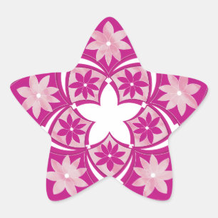 Etiqueta floral decorativa dos azulejos da estrela