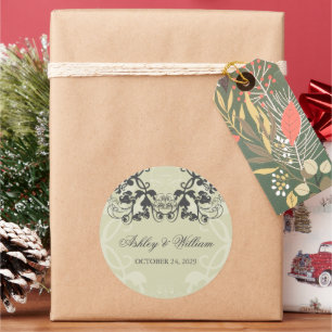 etiqueta floral do casamento do carvão vegetal do