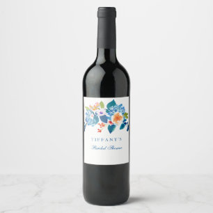Etiqueta floral do vinho do chá de panela do