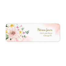 Floral em aquarela com rubor rosa