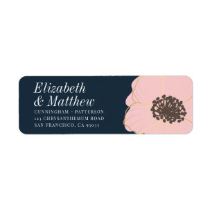 Etiqueta Floral embutido Dourado moderno   Endereço de devo