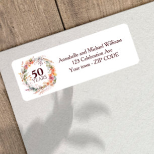 Etiqueta Floral Garland WARM COLOR 50º ANIVERSÁRIO