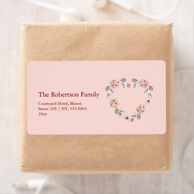 Etiqueta Floral Heart Personalizado (Insitu)