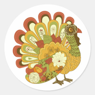 Etiqueta floral lunática de Turquia Thankgiving
