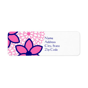 Etiqueta Floral moderno do rosa quente personalizado e dos