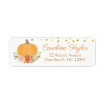 Floral Pumpkin Fall Chá de fraldas Watercolor