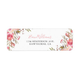 Etiqueta Floral Rosa Elegante Personalizado