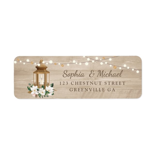 Etiqueta Floral Russo Madeira Lanterna Magnolia String Luze (Frente)