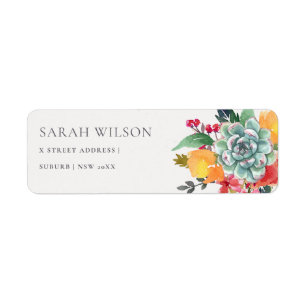 ETIQUETA FLORAL SUCCULENT ANTLER BOHEMIAN ALLURE ADDRESS