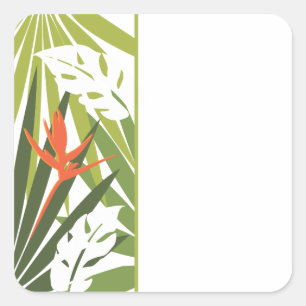 Etiqueta floral tropical alaranjada do favor do