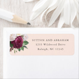 Etiqueta Floral Vintage Blooms Endereço de Devolução