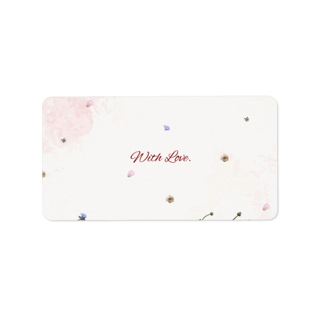 Etiqueta Floral “With Love” Folded Note Card – Elegant Bota (Frente)