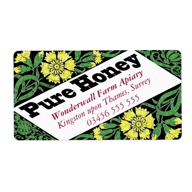 Etiqueta Flores Amarelas Puras de Mel (Frente)