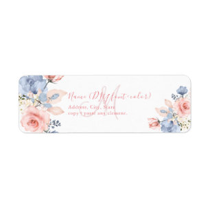 Etiqueta Flores Azuis de Cor Azul Empoeirada PixDezines