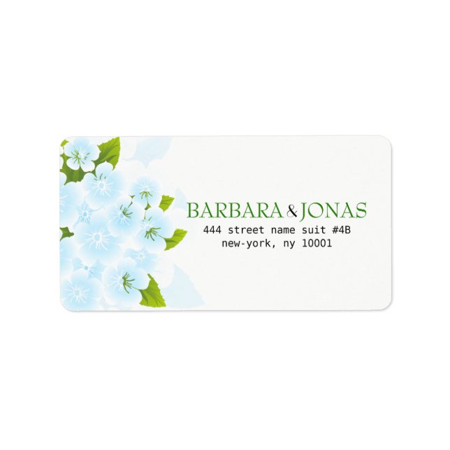 Etiqueta Flores Azuis Delicadas (Frente)