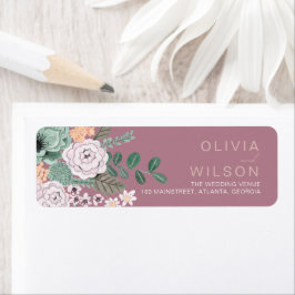 Etiqueta Flores Boêmian Green & Mauve Chic Floral