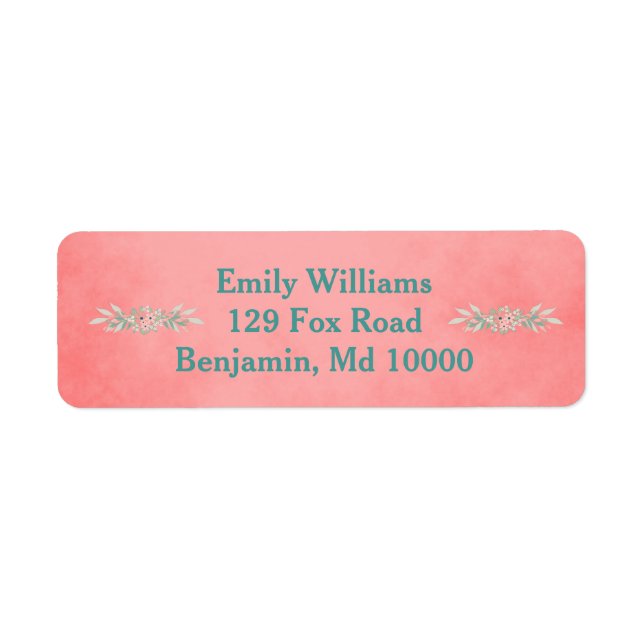 Etiqueta Flores bonito, rosa e verde (Frente)