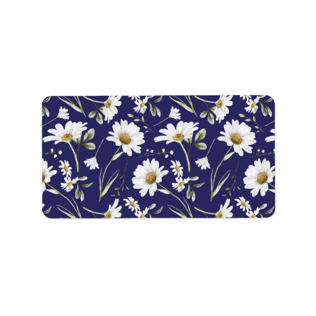 Etiqueta Flores Brancas de Aquarela (Frente)