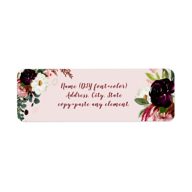 Etiqueta Flores de Aquarela PixDezines (Frente)