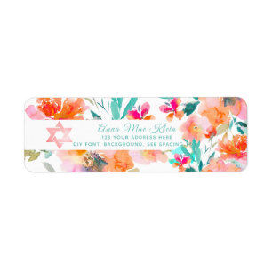 Etiqueta Flores de Aquarela PixDezines, Rosas Tangerine Ora