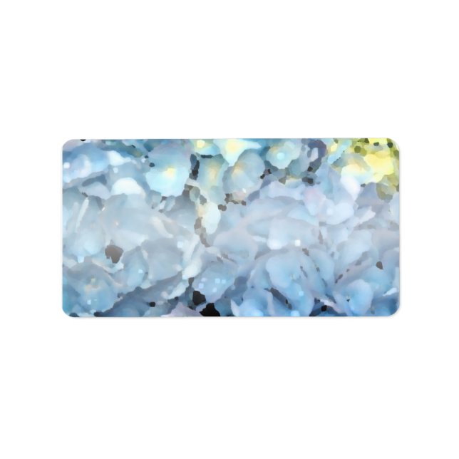 Etiqueta Flores de Hydrangea Azul (Frente)