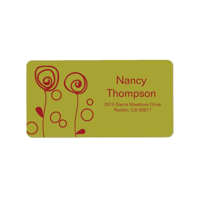 Etiqueta Flores de na moda - Vermelho (Frente)