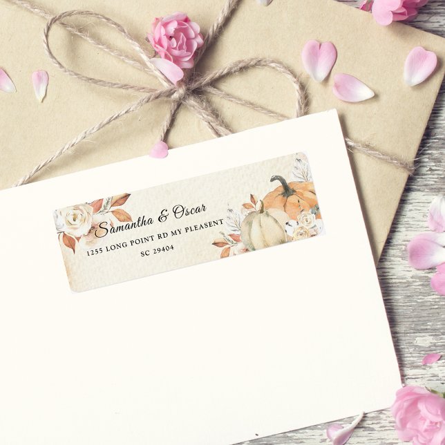 Etiqueta Flores e Bombas Laranja Russas de Outono (Criador carregado)